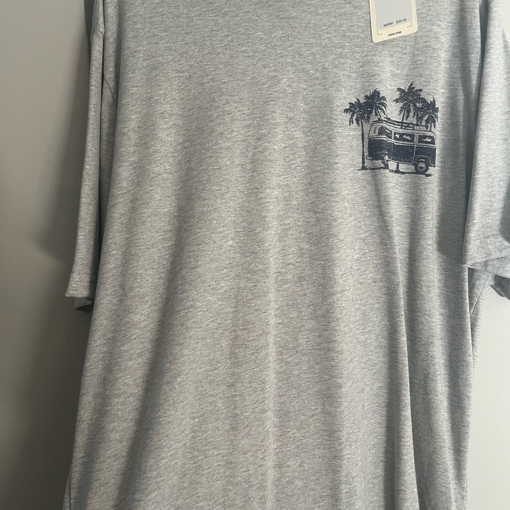 Izod Gray Short Sleeve Tee with Graphic Design